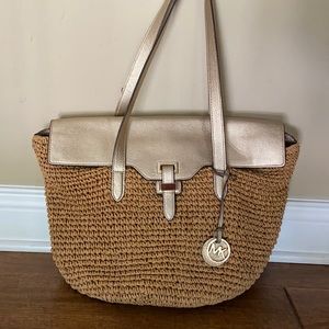 Michael Kors Straw Naomi Tote Bag